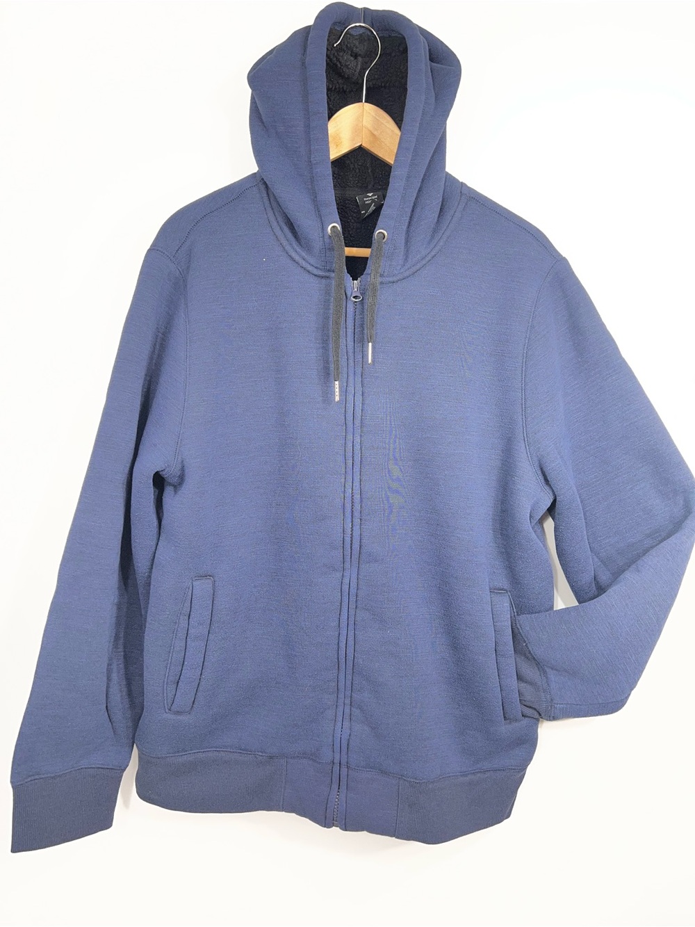 Men's Zip-Up Hooded Sweatshirt in Navy